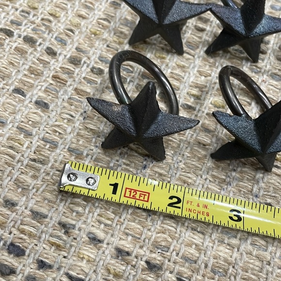 Set of 6 Rustic Metal Hand Forged Stars Napkin Rings - Picture 2 of 10